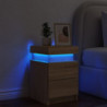 Nachttisch mit LED-Leuchten Sonoma-Eiche 35x39x55 cm