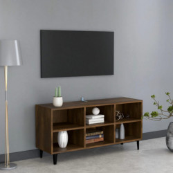 TV-Schrank mit Metallbeinen Braun Eichenoptik 103,5x30x50 cm