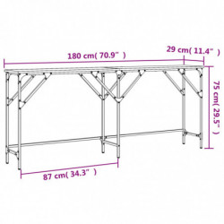 Konsolentisch Braun Eichen-Optik 180x29x75 cm Holzwerkstoff