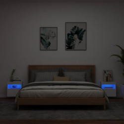 TV-Wandschränke mit LED-Leuchten 2 Stk. Weiß 40x30x40 cm