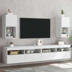 TV-Schränke mit LED-Leuchten 2 Stk. Weiß 30,5x30x60 cm