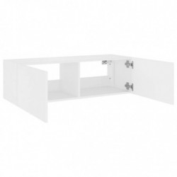 TV-Wandschrank mit LED-Leuchten Weiß 100x35x31 cm