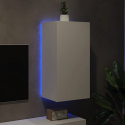 TV-Wandschrank mit LED-Leuchten Weiß 40,5x35x80 cm