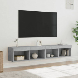 TV-Schränke mit LED-Leuchten 2 Stk. Betongrau 80x30x30 cm