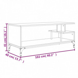 TV-Schrank Grau Sonoma 102x40x41 cm Holzwerkstoff und Stahl