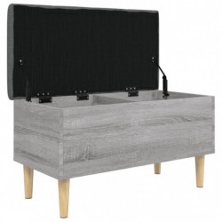 Sitzbank mit Stauraum Grau Sonoma 82x42x46 cm Holzwerkstoff