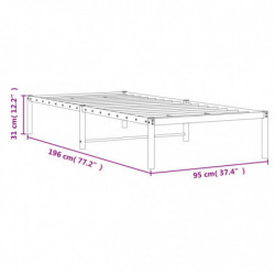 Bettgestell Metall Weiß 90x190 cm