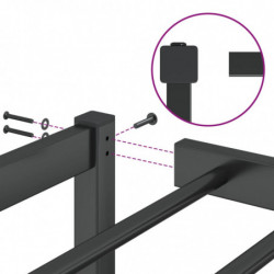 Bettgestell Metall Schwarz 90x190 cm