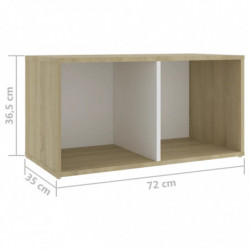 TV-Schränke 2 Stk. Weiß Sonoma-Eiche 72x35x36,5cm Holzwerkstoff