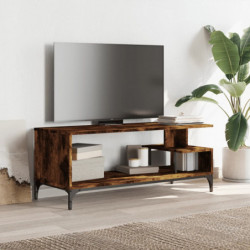 TV-Schrank Räuchereiche 102x40x41 cm Holzwerkstoff und Stahl