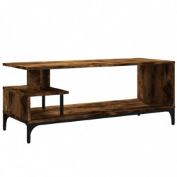 TV-Schrank Räuchereiche 102x40x41 cm Holzwerkstoff und Stahl