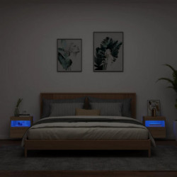 TV-Wandschränke mit LED-Leuchten 2 Stk. Sonoma-Eiche 40x30x40cm