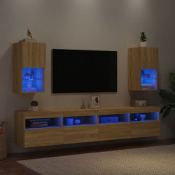 TV-Schränke mit LED-Leuchten 2 Stk. Sonoma-Eiche 30,5x30x60 cm