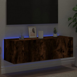 TV-Wandschrank mit LED-Leuchten Räuchereiche 100x35x31 cm