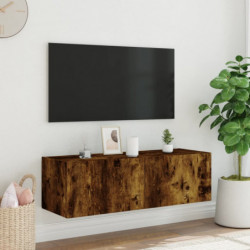 TV-Wandschrank mit LED-Leuchten Räuchereiche 100x35x31 cm
