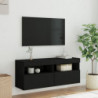 TV-Wandschrank mit LED-Leuchten Schwarz 100x30x40 cm