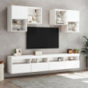 TV-Wandschrank mit LED-Leuchten Weiß 100x30x40 cm