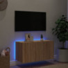 TV-Wandschrank mit LED-Leuchten Sonoma-Eiche 80x35x41 cm