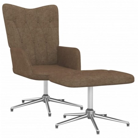 Relaxsessel mit Hocker Taupe Stoff