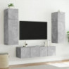 TV-Wandschrank mit LED-Leuchten Betongrau 80x35x41 cm