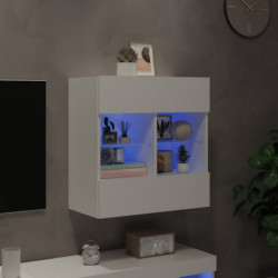 TV-Wandschrank mit LED-Leuchten Weiß 58,5x30x60,5 cm
