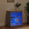 Sideboard mit LED-Leuchten Betongrau 60,5x37x67 cm