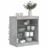 Sideboard mit LED-Leuchten Betongrau 60,5x37x67 cm