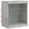 Sideboard mit LED-Leuchten Betongrau 60,5x37x67 cm