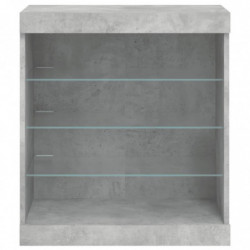 Sideboard mit LED-Leuchten Betongrau 60,5x37x67 cm