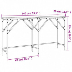 Konsolentisch Grau Sonoma 140x29x75 cm Holzwerkstoff