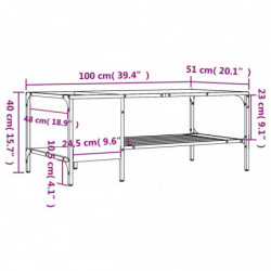 Couchtisch mit Regal Braun Eichen-Optik 100x51x40 cm