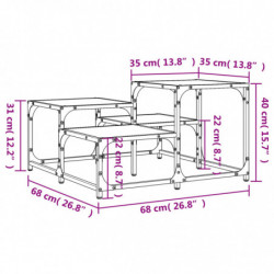 Couchtisch Braun Eichen-Optik 68x68x40 cm Holzwerkstoff