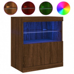 Sideboard mit LED-Leuchten Braun Eichen-Optik 60x37x67 cm