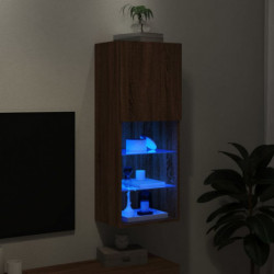 TV-Schrank mit LED-Leuchten Braun Eichen-Optik 40,5x30x102 cm