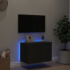 TV-Wandschrank mit LED-Leuchten Schwarz 60x35x41 cm