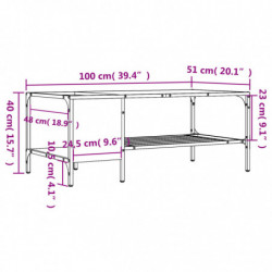 Couchtisch mit Regal Sonoma-Eiche 100x51x40 cm Holzwerkstoff