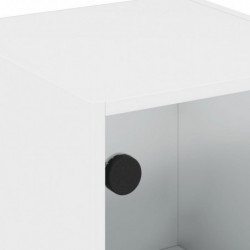 Beistellschrank mit Glastüren Weiß 35x37x75,5 cm