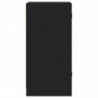 Beistellschrank mit Glastüren Schwarz 35x37x75,5 cm
