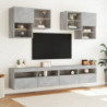 TV-Wandschrank mit LED-Leuchten Betongrau 100x30x40 cm