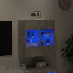TV-Wandschrank mit LED-Leuchten Betongrau 58,5x30x60,5 cm