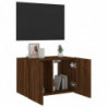 TV-Wandschrank mit LED-Leuchten Braun Eichen-Optik 60x35x41 cm