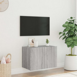 TV-Wandschrank mit LED-Leuchten Grau Sonoma 60x35x41 cm