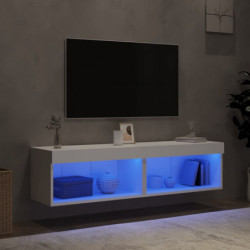 TV-Schränke mit LED-Leuchten 2 Stk. Weiß 60x30x30 cm
