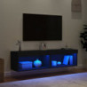 TV-Schränke mit LED-Leuchten 2 Stk. Schwarz 60x30x30 cm