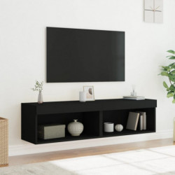 TV-Schränke mit LED-Leuchten 2 Stk. Schwarz 60x30x30 cm