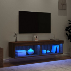 TV-Schränke mit LED-Leuchten 2Stk. Braun Eiche-Optik 60x30x30cm