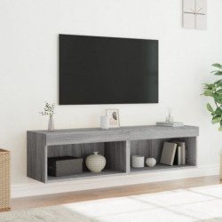 TV-Schränke mit LED-Leuchten 2 Stk. Grau Sonoma 60x30x30 cm