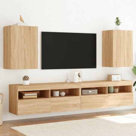 TV-Wandschränke 2 Stk. Sonoma-Eiche 40,5x30x60 cm Holzwerkstoff