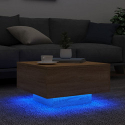 Couchtisch mit LED-Leuchten Sonoma-Eiche 55x55x31 cm