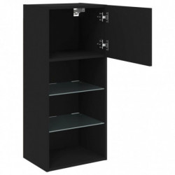 TV-Schrank mit LED-Leuchten Schwarz 40,5x30x90 cm